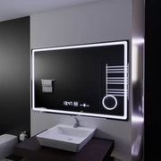 Prostokątne lusterko LED, 120x80cm, Souverain Motionglow Marcello, System rozprzestrzeniania, zegar i termometr, kosmetyka Lupa, Dokrywa