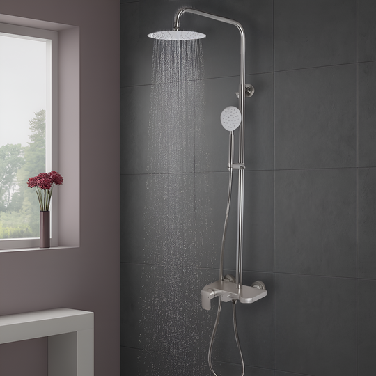 Kolumna prysznicowa, stal nierdzewna SUS304, satyna, baterie i kolumny prysznicowe N/LY001 Domyślny tytuł Alessandro Design