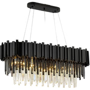 Żyrandol Kryształowy BLOIS Eleganza 10xE14, średnica 75cm, Czarny, Regulowana Wysokość