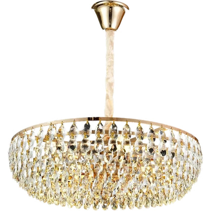 Żyrandol Kryształowy CC1677/400GD, 4xE14, Błyszczące Złoto, Regulowana Wysokość, Metal i Kryształ