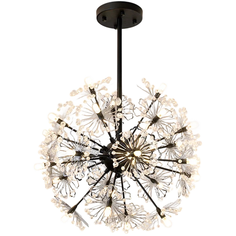 Żyrandol kryształowy PETERHOF Elegance, Ø50cm, 18x G4, średnica 49cm, czarny