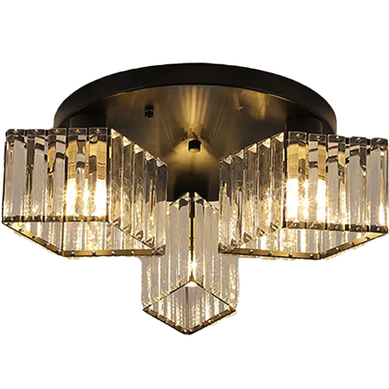 Żyrandol Sasha Modern Classic, LC117/3BK, 3x E27, Metal i Kryształ, Czarny, Klosz