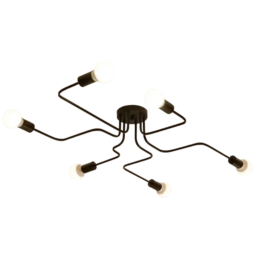 Lustra MODERNIST Hexa 6, 6x E27, Negru, Design Modern Lustre Industrial Default Title Alessandro Design