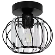 Żyrandol Monica, 1 x E27, czarny, metal / szkło