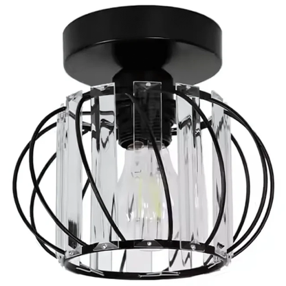 Żyrandol Monica, 1 x E27, czarny, metal / szkło