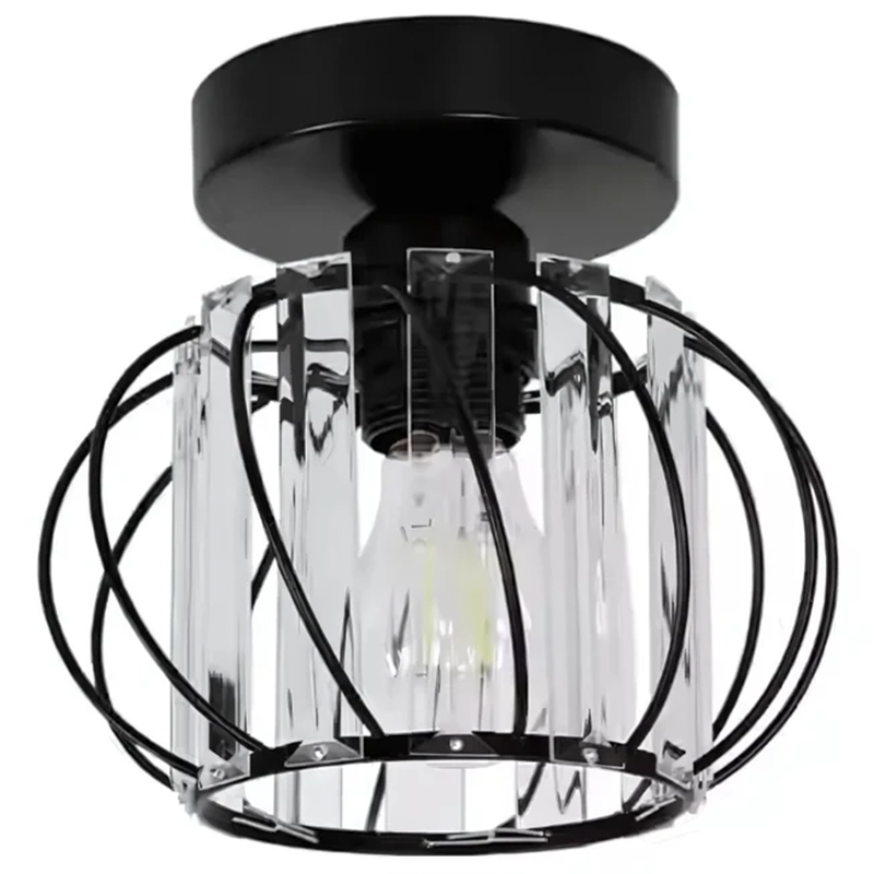 Żyrandol Monica, 1 x E27, czarny, metal / szkło