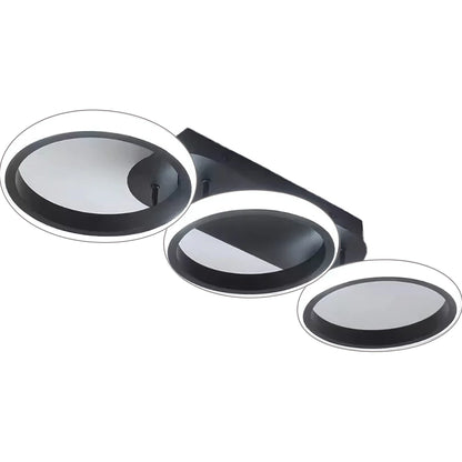 Żyrandol LED ELIO 24 W, 3 okręgi, liniowy, światło zimne/ciepłe/neutralne, czarny