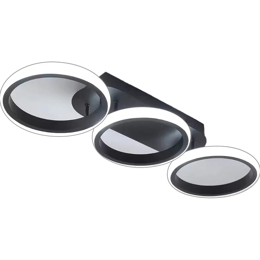 Żyrandol LED ELIO 24 W, 3 okręgi, liniowy, światło zimne/ciepłe/neutralne, czarny