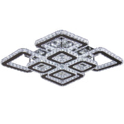 Żyrandol LED z pilotem i kryształem QUADRIA SUPREMO RGB 168W, 8 kwadratów, światło zimne/ciepłe/neutralne, możliwość przyciemniania, błyszczący chrom