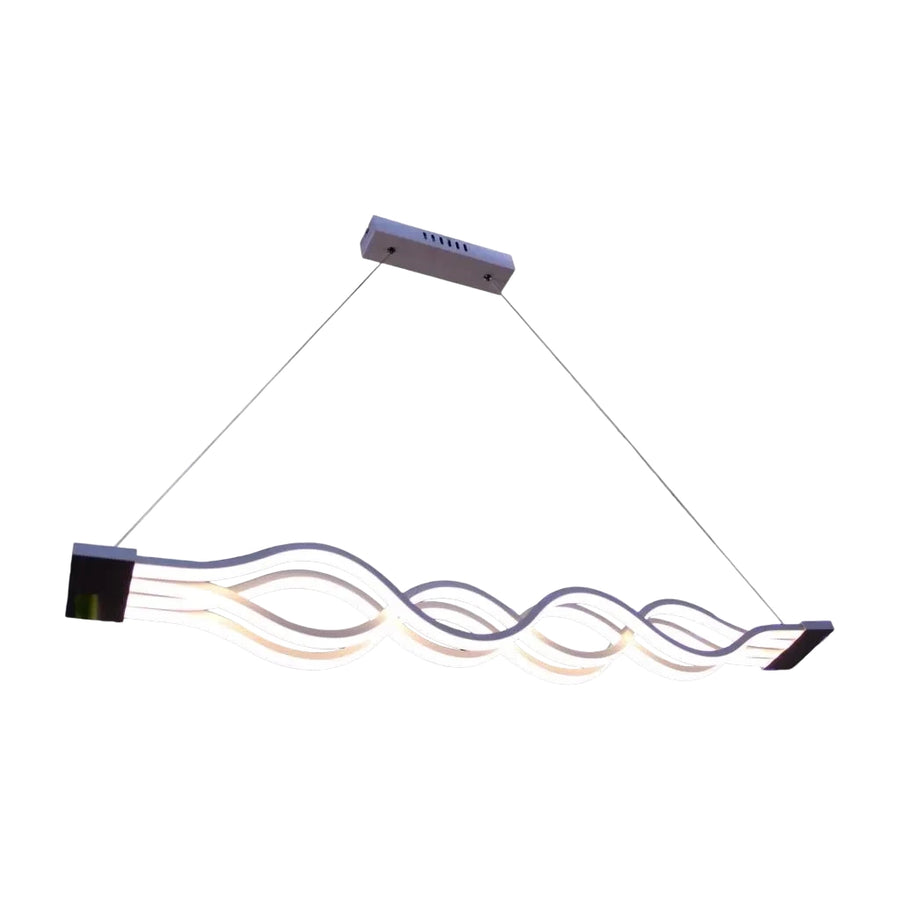 Zawieszany żyrandol LED z pilotem WAVE 89W, liniowy, światło zimne/ciepłe/neutralne, możliwość przyciemniania, biały, regulacja wysokości