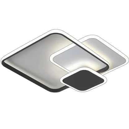 Żyrandol LED z pilotem ANEMONA 71W, 3 kwadraty, światło zimne/ciepłe/neutralne, możliwość ściemniania, czarny