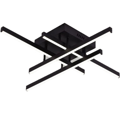 Żyrandol LED z pilotem LINEX, 52W, 4 elementy, liniowy, światło zimne/ciepłe/neutralne, możliwość przyciemniania, czarny