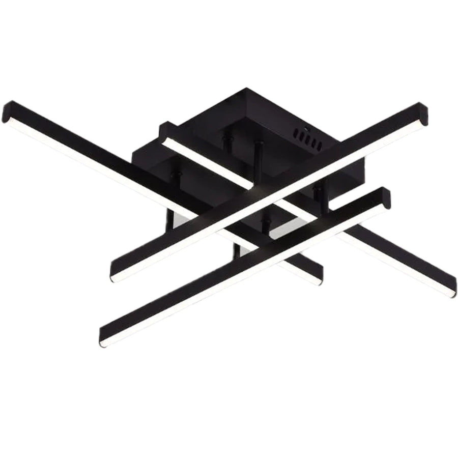 Żyrandol LED z pilotem LINEX, 52W, 4 elementy, liniowy, światło zimne/ciepłe/neutralne, możliwość przyciemniania, czarny