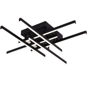 Żyrandol LED z pilotem LINEX, 81W, 6 elementów, liniowy, światło zimne/ciepłe/neutralne, możliwość przyciemniania, czarny