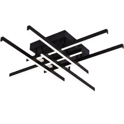 Żyrandol LED z pilotem LINEX, 81W, 6 elementów, liniowy, światło zimne/ciepłe/neutralne, możliwość przyciemniania, czarny