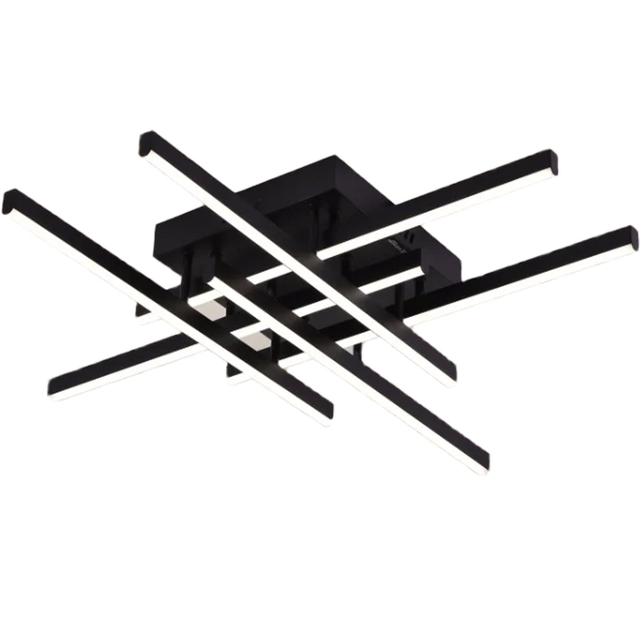 Żyrandol LED z pilotem LINEX, 81W, 6 elementów, liniowy, światło zimne/ciepłe/neutralne, możliwość przyciemniania, czarny