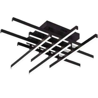 Żyrandol LED z pilotem LINEX, 108W, 8 elementów, światło zimne/ciepłe/neutralne, możliwość przyciemniania, czarny