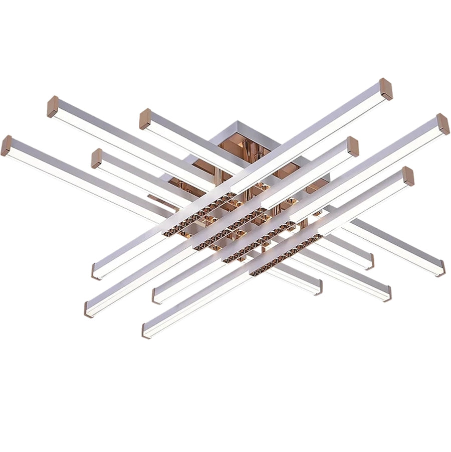 Żyrandol LED z pilotem LT178/6WH, 84W, 6 elementów, światło zimne/ciepłe/neutralne, możliwość przyciemniania, biały