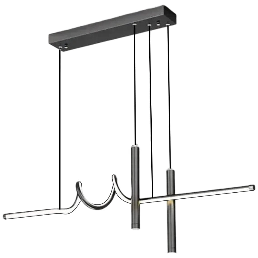 Żyrandol wiszący LED DANNA 35W z pilotem, zimne/ciepłe/neutralne światło, ściemnialny, czarny, regulowana wysokość