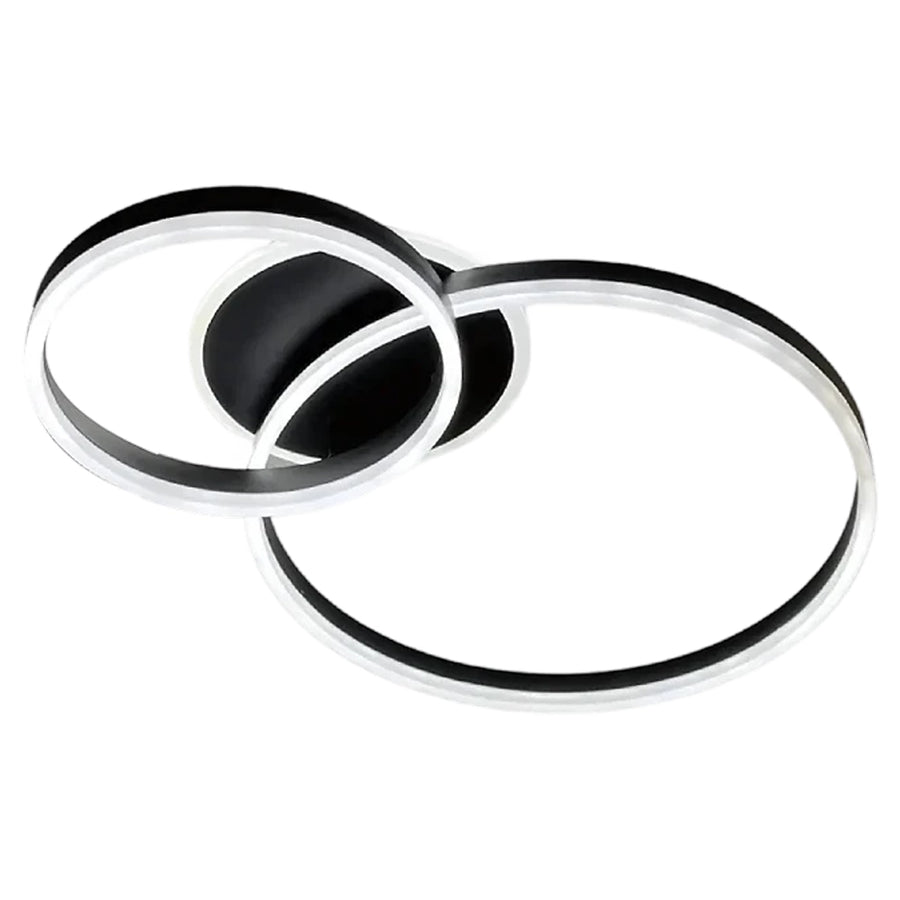 Żyrandol LED z pilotem RINOVA 66W, 2 koła, światło zimne/ciepłe/neutralne, możliwość przyciemniania, czarny