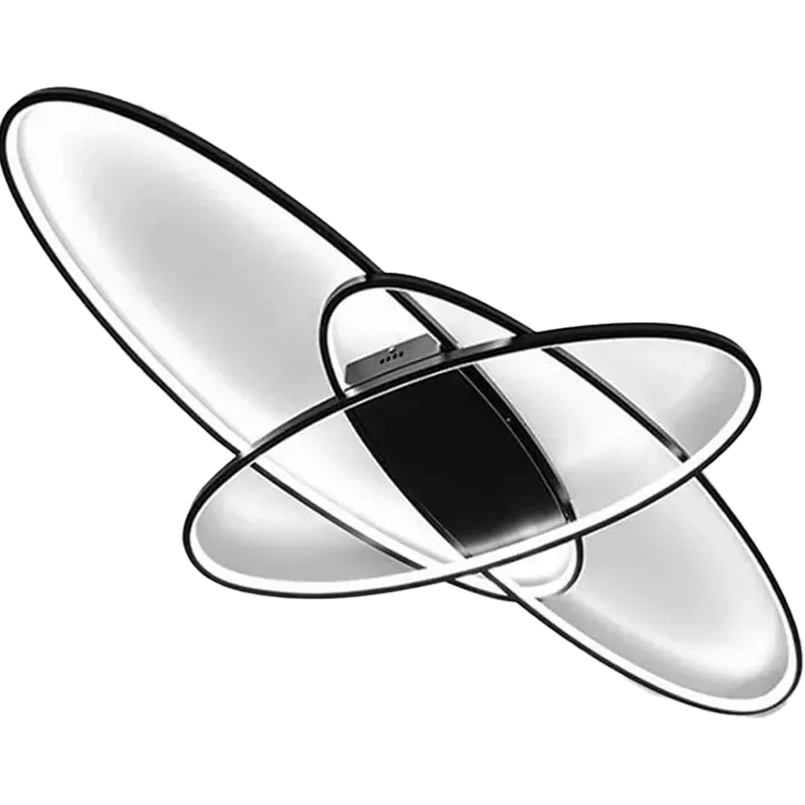 Żyrandol LED z pilotem ORBITA 74W, 3 elementy, owalny, światło zimne/ciepłe/neutralne, możliwość przyciemniania, czarny