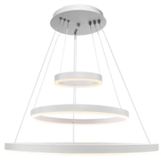 Zawieszany żyrandol LED z pilotem SERENA 85W, 60cm, 3 koła, światło zimne/ciepłe/neutralne, możliwość przyciemniania, biały, regulacja wysokości