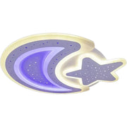 Żyrandol LED z pilotem CORALIA 90W, Księżyc i Gwiazda, Światło Zimne/Ciepłe/Neutralne Możliwość ściemniania Biały