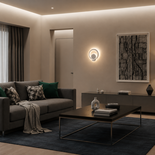 Lampa ścienna LED Urbanist 19W okrągła, zimne/ciepłe/neutralne światło, akryl i biały metal