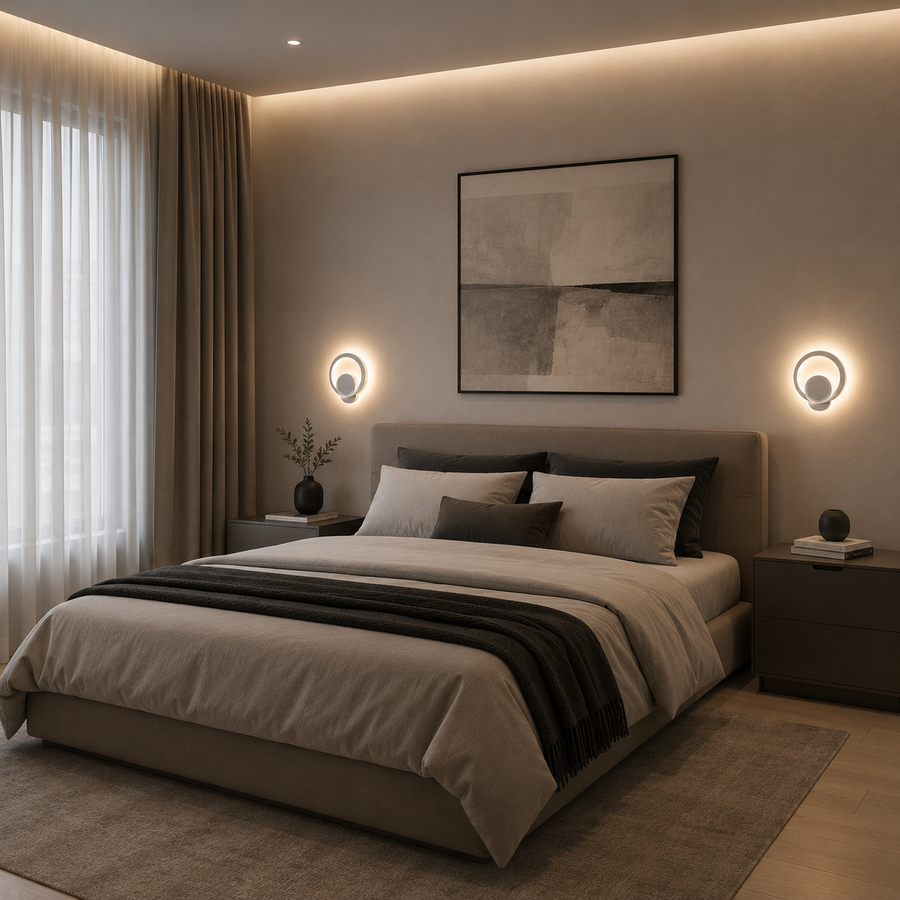 Lampa ścienna LED Urbanist 19W okrągła, zimne/ciepłe/neutralne światło, akryl i biały metal