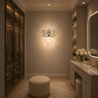 Kryształowa lampa ścienna WINDSOR, 2x E14, błyszczący chrom