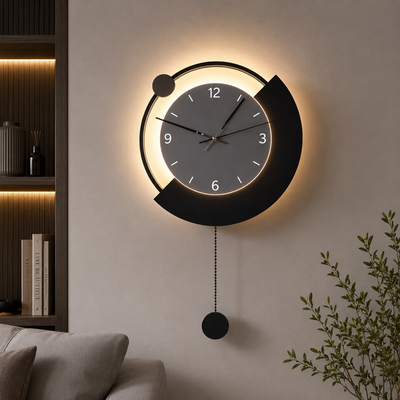 ARC Dekoracyjny kinkiet LED Ø30 cm Zimne/Neutralne/Ciepłe Światło Czarny