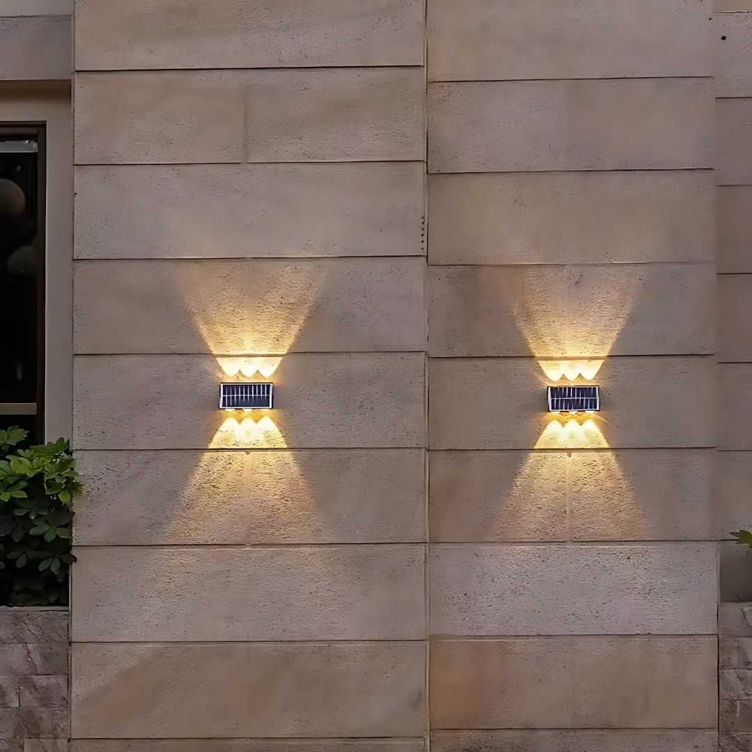 Solaris Zewnętrzny kinkiet LED, 6 źródeł światła, ciepłe światło, czarne kinkiety zewnętrzne Domyślny tytuł Alessandro Design