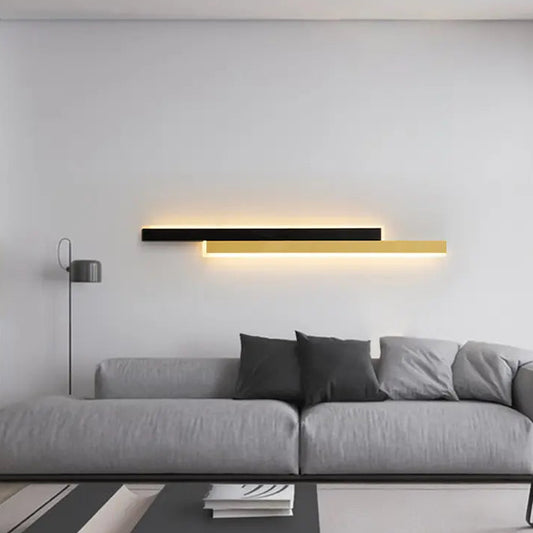 Żyrandol LINIUS LED 29W, 2 elementy, liniowy, ciepłe/neutralne/zimne światło, złoty czarny kinkiety wewnętrzne domyślny tytuł Alessandro Design
