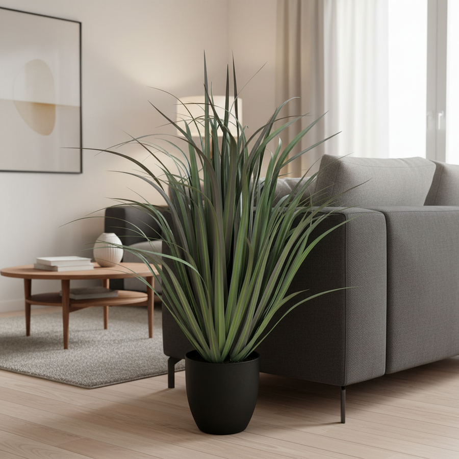 Sztuczna roślina typu Dracena Trawa ozdobna, 93 cm, zielona, ​​bez doniczki