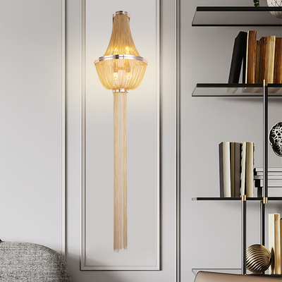 Żyrandol Aplice B8009/5GD, 4xE14, średnica 34 cm, wysokość 150 cm, IP20, złoto, żelazo, aluminium, żarówki nie wchodzą w skład zestawu