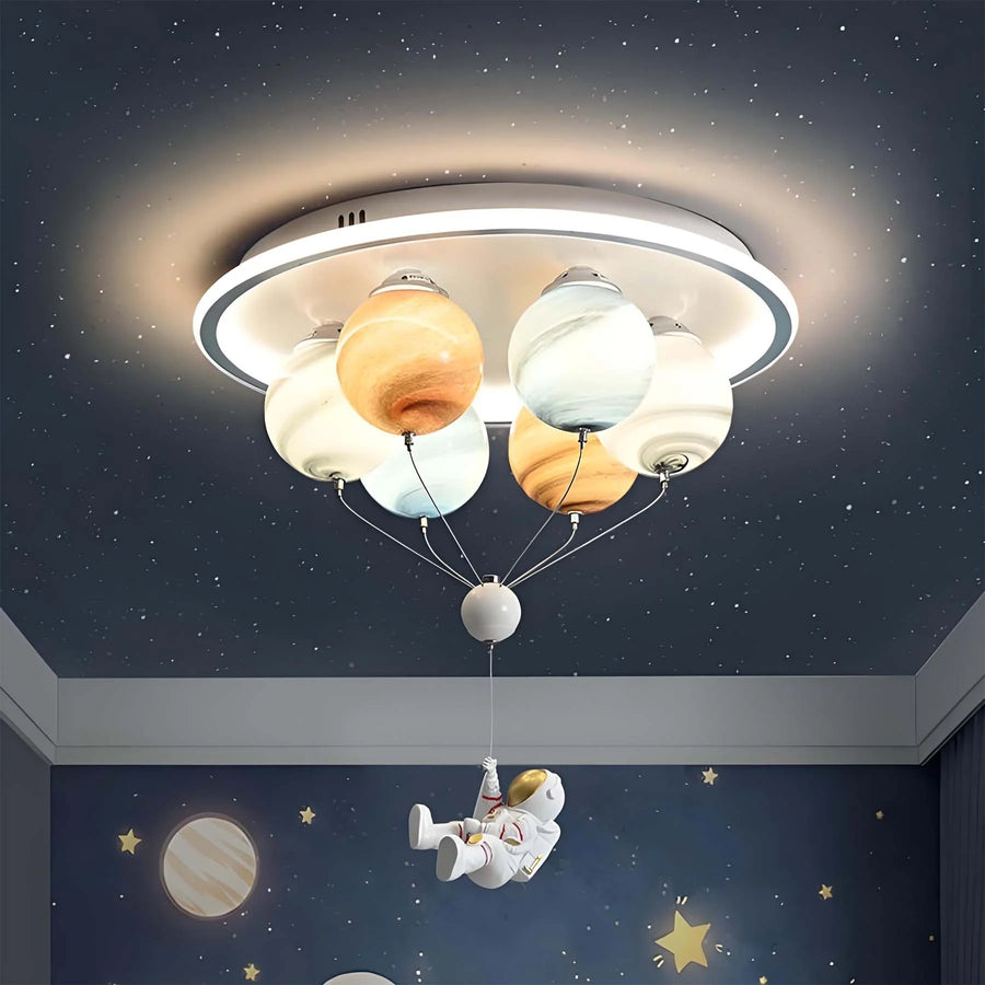 Żyrandol LED ASTRONAUT z pilotem, 51W, światło zimne/ciepłe/neutralne, biały niebieski