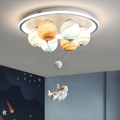 Żyrandol LED ASTRONAUT z pilotem, 51W, światło zimne/ciepłe/neutralne, biały niebieski