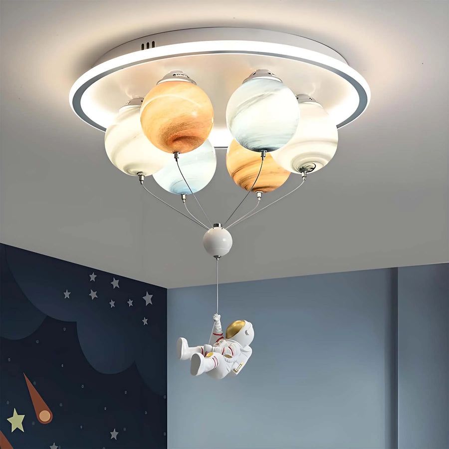 Żyrandol LED ASTRONAUT z pilotem, 51W, światło zimne/ciepłe/neutralne, biały niebieski