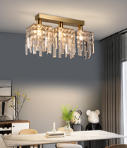 Żyrandol Kryształowy CC180/3GD, 3xE14, 35*6*9, IP20, Złoty, Kryształ, Żelazo, Żarówki nie wchodzą w skład zestawu