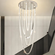 Żyrandol LED CC50303/800CH, średnica 80 cm, wysokość 200 cm, IP20, światło zimne/neutralne/ciepłe, możliwość przyciemniania, srebrny, kryształ, stal