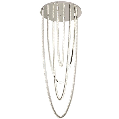 Żyrandol LED CC50303/800CH, średnica 80 cm, wysokość 200 cm, IP20, światło zimne/neutralne/ciepłe, możliwość przyciemniania, srebrny, kryształ, stal