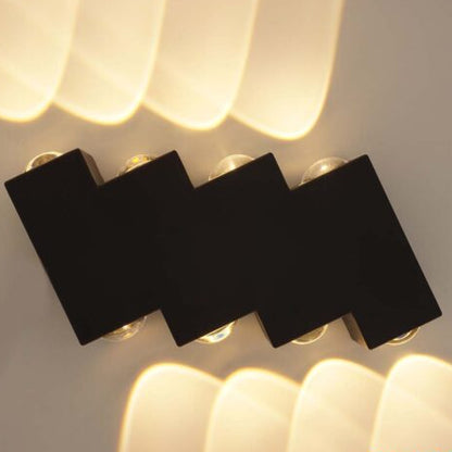 Kinkiet LED do użytku zewnętrznego i wewnętrznego, 4 źródła x 1W, IP65, ABS, Czarny, 3000K