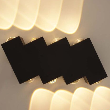 Kinkiet LED do użytku zewnętrznego i wewnętrznego, 4 źródła x 1W, IP65, ABS, Czarny, 3000K