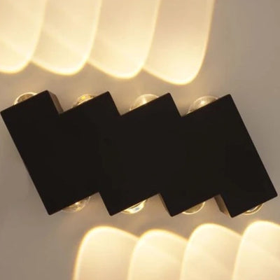 Kinkiet LED do użytku zewnętrznego i wewnętrznego, 4 źródła x 1W, IP65, ABS, Czarny, 3000K