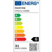 Nowoczesny żyrandol LED, ARIA Largo, 31W, ciepłe światło, czarny