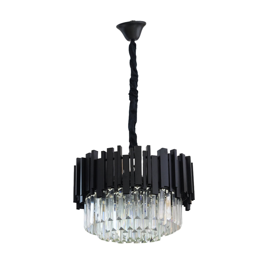 BLOIS Nobile Kryształowy Żyrandol 4xE14, Średnica 40cm, Czarny, Regulowana Wysokość