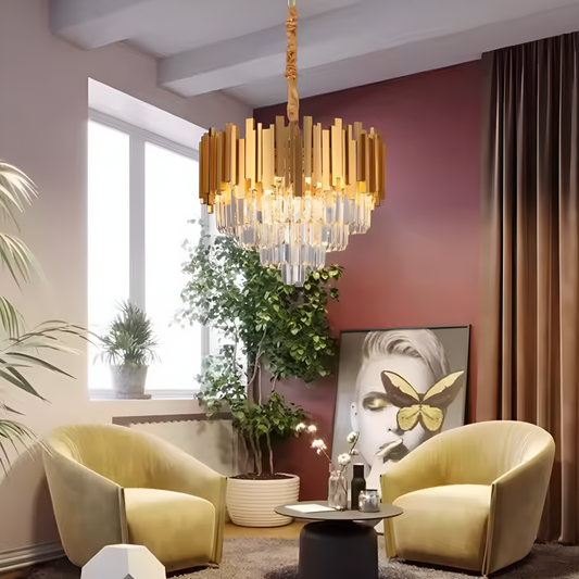 Kandelabr BLOIS Petito, średnica 30 cm, 3x E14 błyszczące złoto, regulowana wysokość kryształowych kandelabrów Domyślny tytuł Alessandro Design