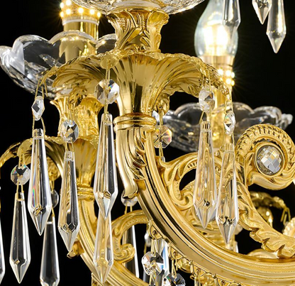 Żyrandol kryształowy 11xE14, śr. 80cm, błyszczące złoto, regulowana wysokość, metalowe i kryształowe żyrandole kryształowe Domyślny tytuł Alessandro Design