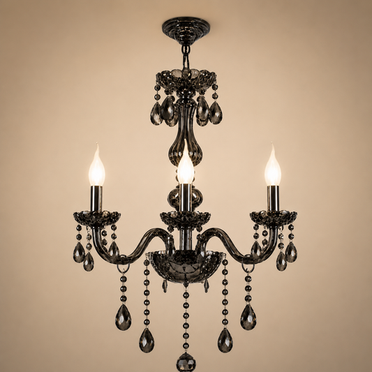 Żyrandol Kryształowy AUGUST Eleganza, 3xE14, średnica 48cm, srebrny, regulowana wysokość