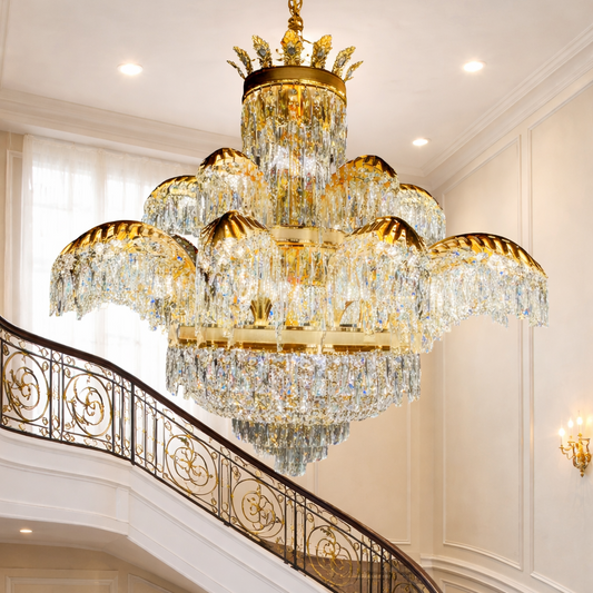 Żyrandol kryształowy PALACE Supremo 29xG9, śr.115cm, błyszczące złoto, regulowana wysokość, metalowe i kryształowe żyrandole kryształowe Domyślny tytuł Alessandro Design